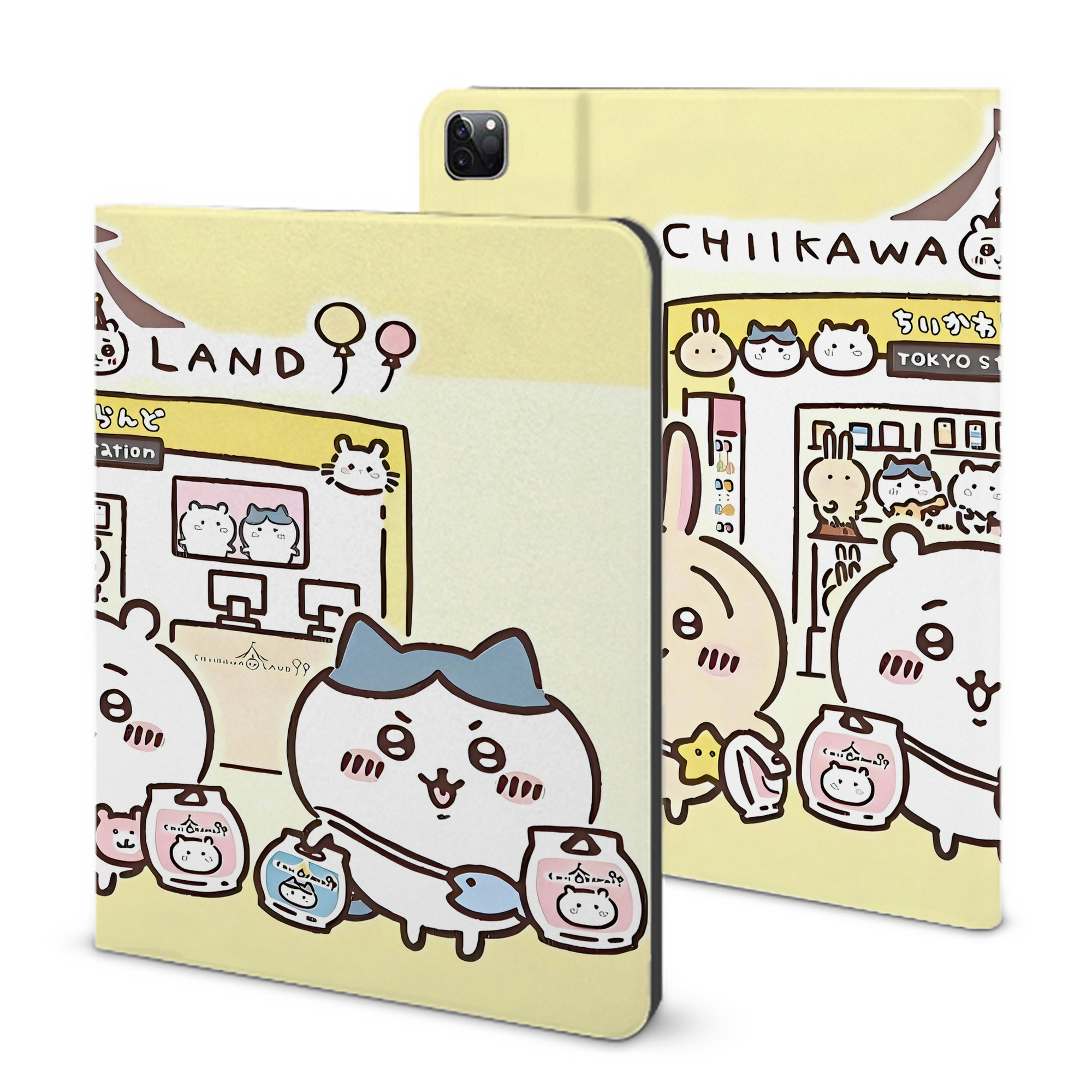（画像用） ちいかわ Chii-kawa IPad ケース ブック型 PUレザー TPU 耐衝撃 軽量 薄型 ペン収納なし 全面保護 IPad 各モデル対応